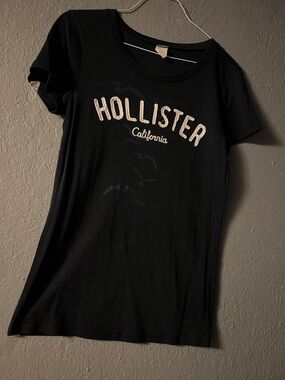 Hollister Black Short Sleeve Logo Tee
